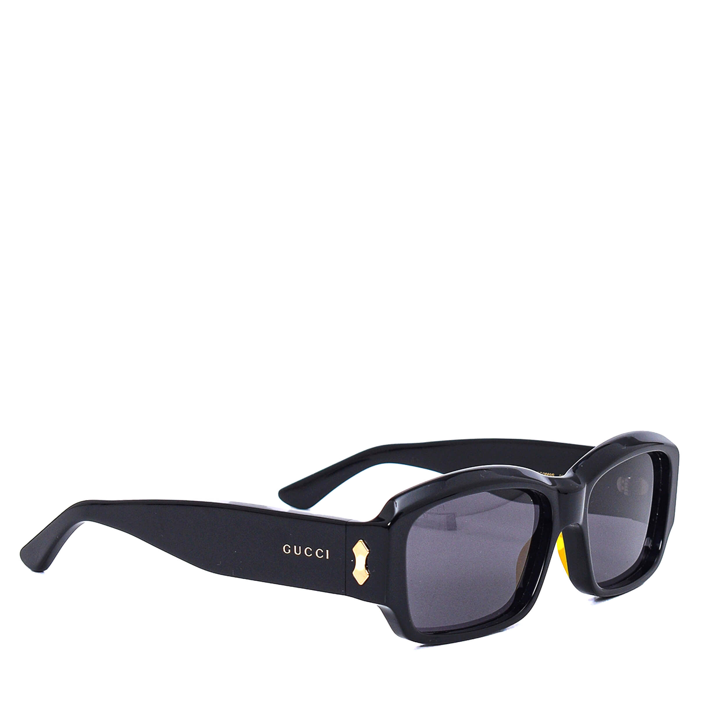 Gucci - Black Acetate Rectangular Freme Sunglasses